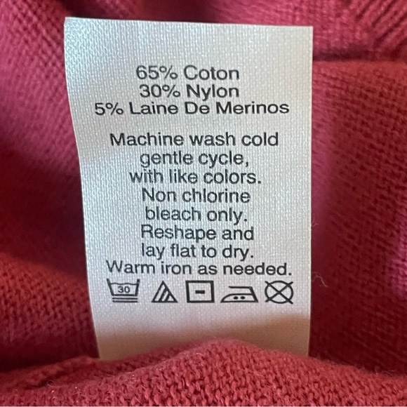 J.Crew men’s Pink /coral V-Neck Sweater size small cotton/nylon/labor de merinos - Picture 5 of 5